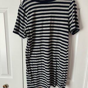 Striped short sleeve long shirt
